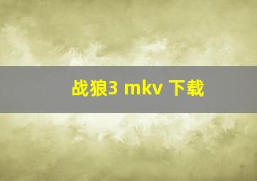 战狼3 mkv 下载